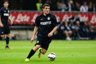 MILANO, ITALIA 28 AGOSTO 2014 - UEFA EUROPA LEAGUE 2014/2015 - INTER VS STJARNAN. - NELLA FOTO: KOVACIC IN AZIONE