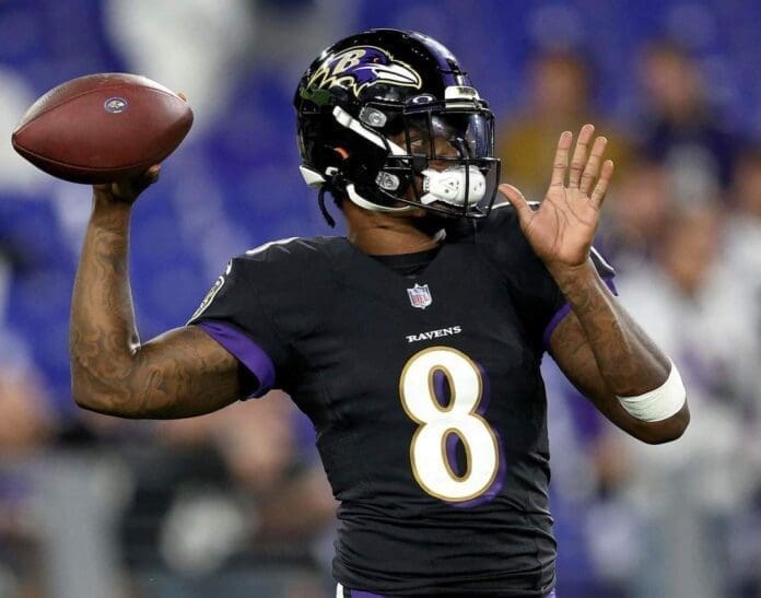 lamar jackson che lancia