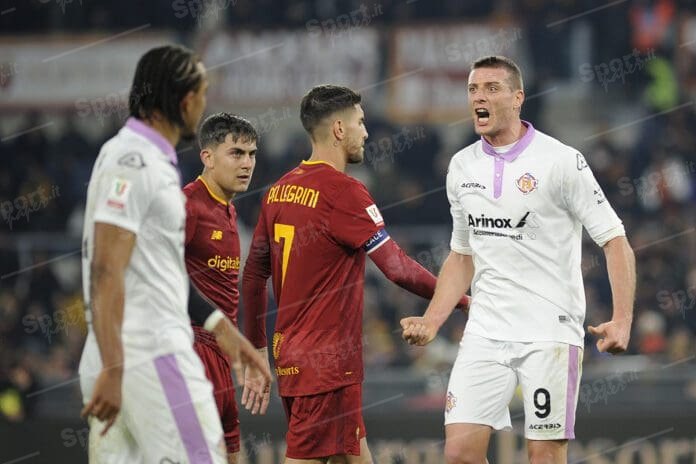 l’urlo di daniel ciofani, roma vs cremonese ( foto di salvatore fornelli )