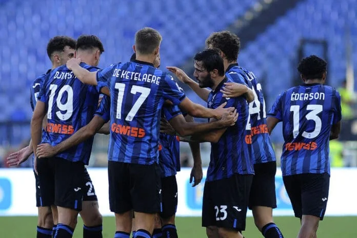 esultanza atalanta ( foto di salvatore fornelli )
