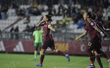 l’esultanza di manuela giuliano ( foto di salvatore fornelli )